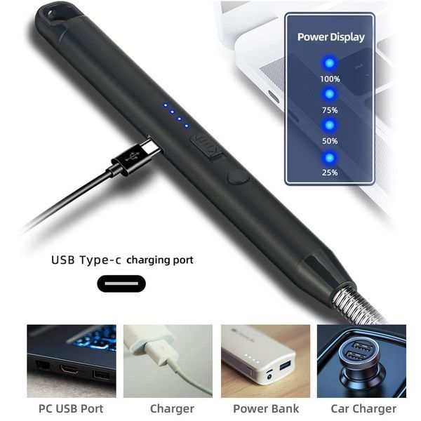 Плазмова акумуляторна запальничка USB 26см / Запальничка електрична з гнучким наконечником для плити 2554110 фото