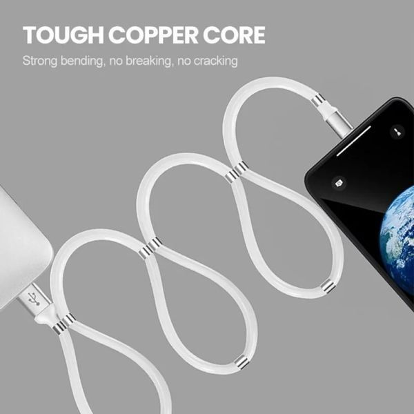 Вічний кабель із магнітними вставками для заряджання micro USB 1 метр Vn12101 фото