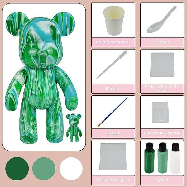 Флюидный мишка DIY Creative Fluid Bear с красками 3 шт / Набор раскраска для творчества медвежонок 2357218r4 фото