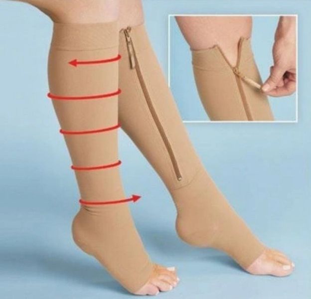 Компресійні гольфи Zip Sox, шкарпетки від варикозу Бежеві 8011319 фото