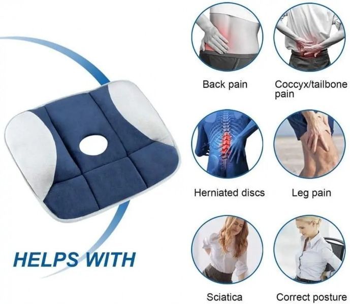 Ортопедична подушка для розвантаження хребта / Подушка для сидіння Pure Posture Jam1400 фото