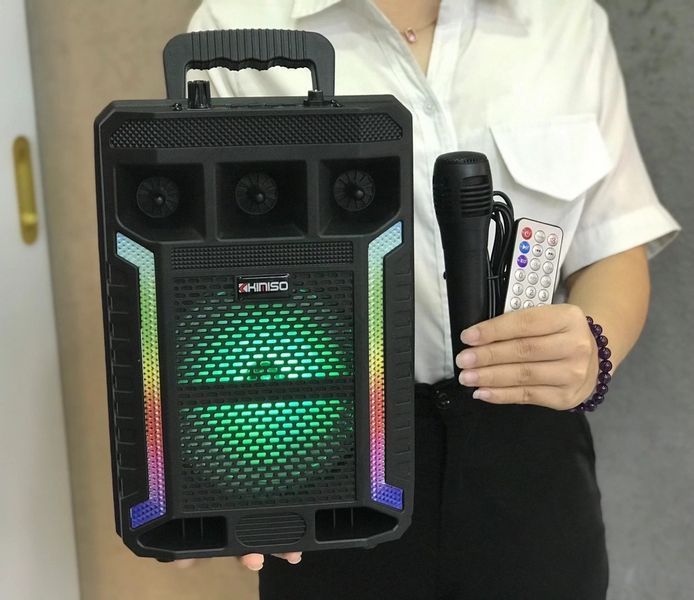 Портативна колонка Kimiso QS-627 з мікрофоном та світломузикою G857 фото