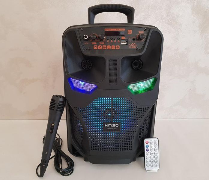 Легка та функціональна колонка-валіза Kimiso QS-5805 з мікрофоном (USB/BT/FM). G5805 фото