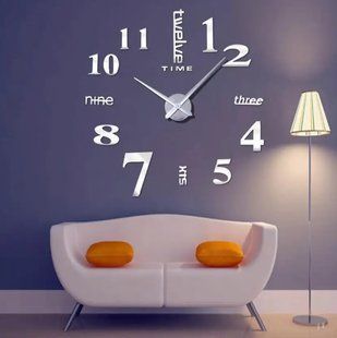 Великий настінний годинник Horloge 3D DIY кварц 27/37/47 55 см. Світяться вночі 205123 фото