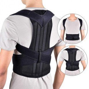 Грудопоперековий корсет коректор правильної постави Back Pain Need Help Чорний для рівної спини від сутулості 2120690 фото