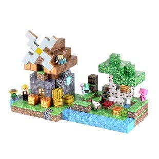 Дитячий конструктор Minecraft "Млин з річкою", Магнітний конструктор Майнкрафт, 267 блоків 5093989 фото