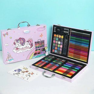 Набір для малювання в кейсі 128 предметів Рожевий MA797pink фото