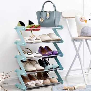Полиця для взуття органайзер компактний стійка складана Shoe Rack YH 8802-5 зберігання речей та взуття 5 полиць Mu778598 фото