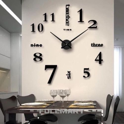 Великий настінний годинник Horloge 3D DIY кварц 27/37/47 55 см. Світяться вночі 205123 фото