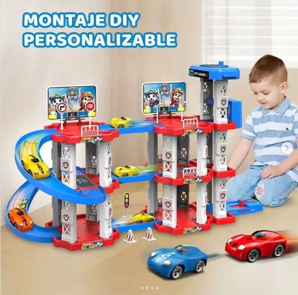 Іграшковий трек паркування Childrens Rail Car MH2004 Щенячий патруль 75 деталей 3 машинки JamMH2004 фото