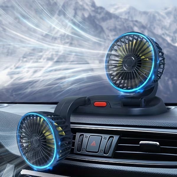 Автомобільний подвійний вентилятор від USB / Вентилятор для авто 2 швидкості 360 &deg; 5V VEN-1567 фото