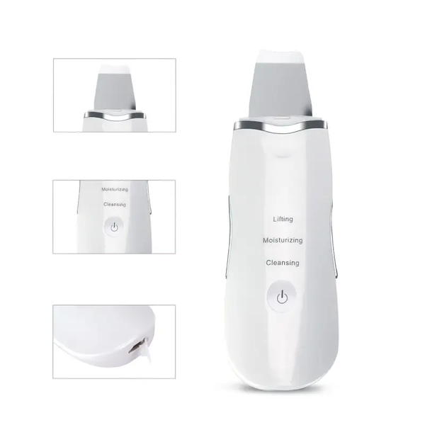 Ультразвуковий скраббер портативний для чищення обличчя Face Cleaner 8816 / Очищувач порів / Скрабер ліфтинг МА-452 фото