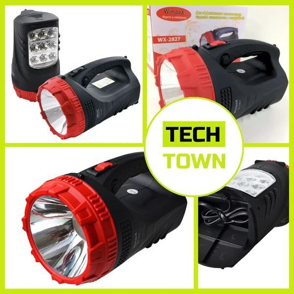 Ліхтар-прожектор акумуляторний Wimpex WX-2827 ручний світлодіодний 5W + 9 LED WX-2827 фото