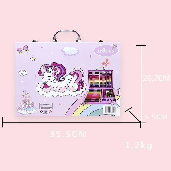 Набір для малювання в кейсі 128 предметів Рожевий MA797pink фото