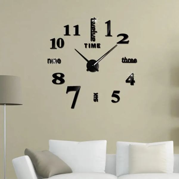 Великий настінний годинник Horloge 3D DIY кварц 27/37/47 55 см. Світяться вночі 205123 фото