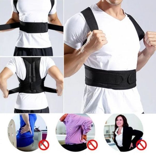 Грудопоперековий корсет коректор правильної постави Back Pain Need Help Чорний для рівної спини від сутулості 2120690 фото