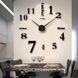 Великий настінний годинник Horloge 3D DIY кварц 27/37/47 55 см. Світяться вночі 205123 фото 5