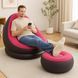 Надувний диван з пуфом Air Sofa / Надувне велюрове крісло з пуфом+насос Рожевий 255874321/3 фото 5