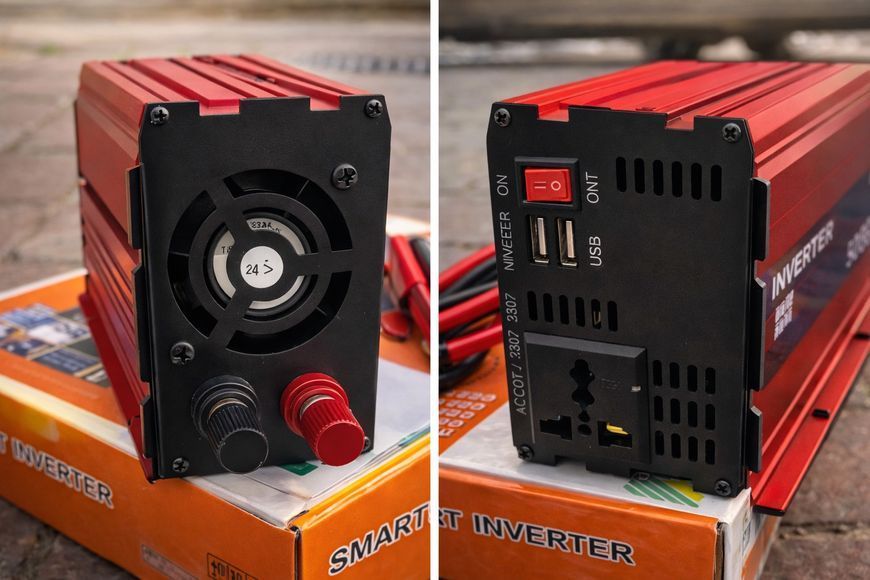 Автомобільний інвертор з 12V/24V на 220V 5000W LCD SMART / Перетворювач напруги 5000W фото