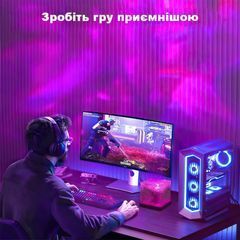 Нічний куб проектор північного сяйва RGB Настільна лампа 4 кольорів. Проекція водяної хвилі. LED світильник від USB 2053374 фото