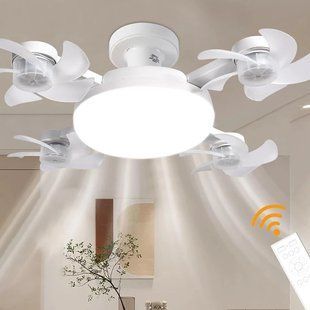 Світлодіодна стельова люстра-вентилятор AY1053 / LED лампа з вентилятором у патрон / Стельовий світильник-вентилятор 60W M17693 фото