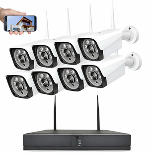 Комплект відеоспостереження DVR KIT-6678 Wi-Fi, 8 камер, 1080P, IP67, нічна зйомка / Набір камер 8 шт DVR KIT 6678+реєстратор sp5519 фото