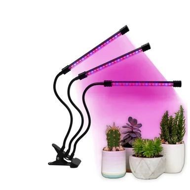 Світлодіодна фітолампа Grow Light для вирощування рослин, розсади Повний спектр 3 голови Grow4 фото