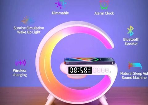 Настільна смарт-лампа з бездротовою зарядкою та динаміком Smart Light Sound Machine G63 G63 фото