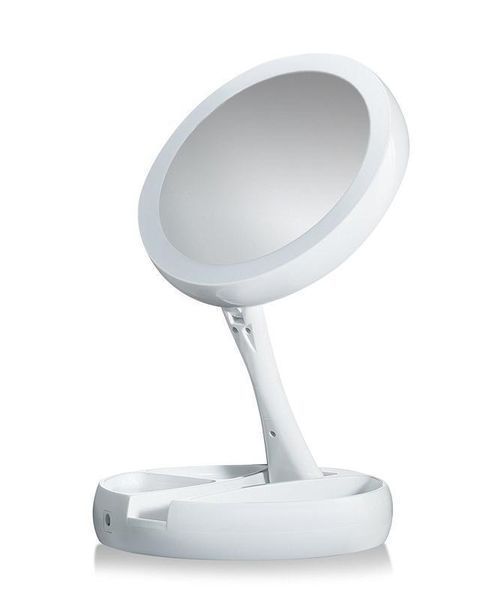 Кругле дзеркало з LED підсвічуванням для макіяжу 2 в 1 зі збільшенням mu60069 фото