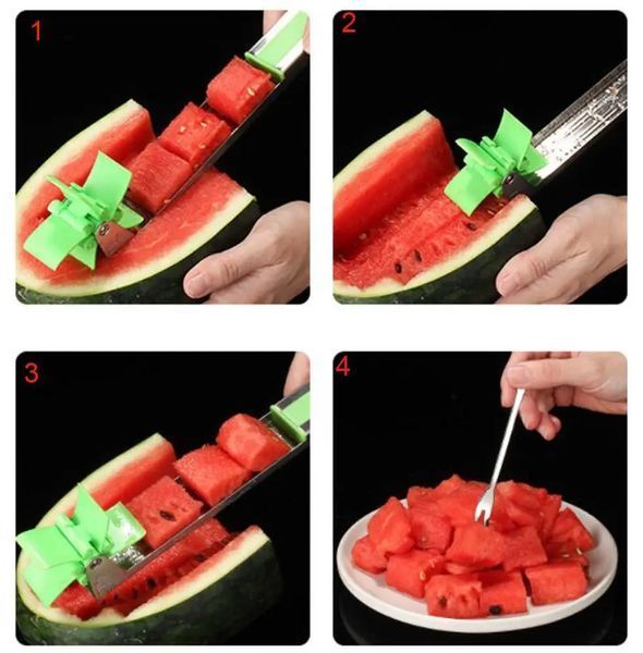 Пристрої для нарізки кавуна та дині SUNROZ Watermelon Slicer ніж-слайсер Зелений 20577414 фото