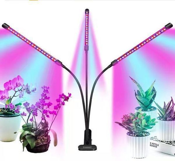 Світлодіодна фітолампа Grow Light для вирощування рослин, розсади Повний спектр 3 голови Grow4 фото