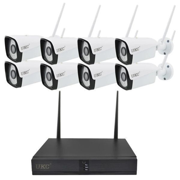 Комплект відеоспостереження DVR KIT-6678 Wi-Fi, 8 камер, 1080P, IP67, нічна зйомка / Набір камер 8 шт DVR KIT 6678+реєстратор sp5519 фото