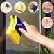 Магнітна щітка для миття вікон із двох сторін Magnetic Double side Cleaner 40мм зі страхувальним шнуром жовто-синя 540TV175 фото 3