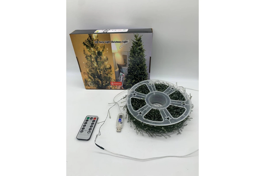 Гірлянда Роса на котушці феєрверк - мішура від USB, 50м, 1500LED + пульт Білий G5826 фото