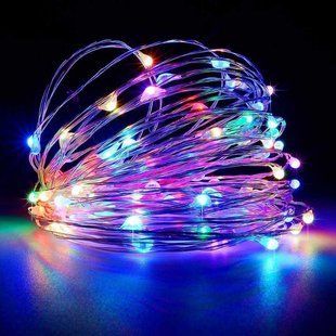Новорічні гірлянди мідна дротяна лампа 100LED 10М БП 5В 220V (СП) RGB RD-7110 mu13811 фото