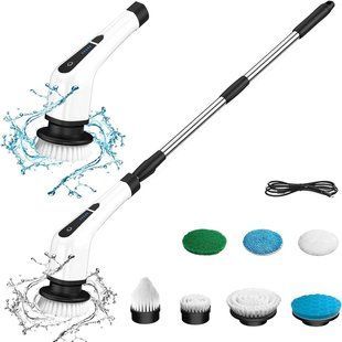 Електрична щітка для прибирання Cleaning Brush, набір 9 в 1, біла, товари для дому Jam7846 фото