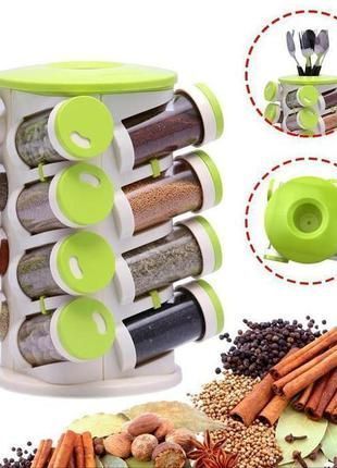 Стійка для зберігання спецій spice rack sixteen in one, набір для спецій 16 в 1 20544100 фото