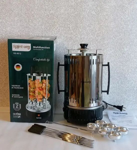 Електрошашличниця Domotec Bbq шашличниця Domotec MS-7781 1000W sa673883 фото