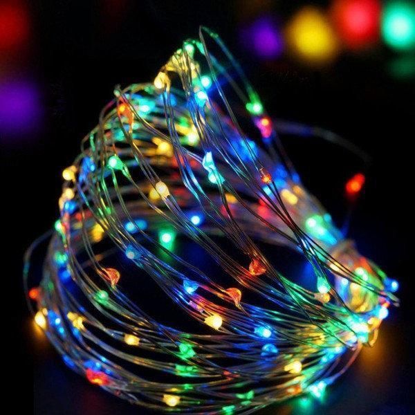 Новорічні гірлянди мідна дротяна лампа 100LED 10М БП 5В 220V (СП) RGB RD-7110 mu13811 фото