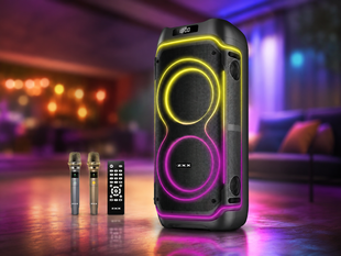 Портативна акустика ZXX-5540 100Вт / Портативна колонка акумуляторна USB/TWS/TF/FM/BT / Переносна колонка з 2 мікрофонами та пультом ДУ sp8710 фото