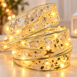 Світлодіодна ялинкова гірлянда у вигляді стрічки 100 Led 10 метрів Теплий білий / Новорічний декор / Christmas Decoration KAR-MA420/1 фото