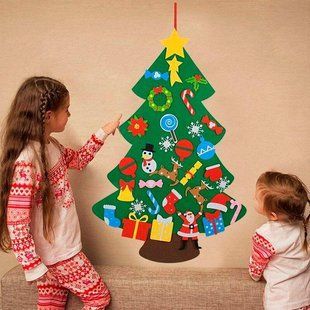Дитяча ялинка з іграшками з фетру на стіну 95 х 70см Chrismas Free G8179 фото