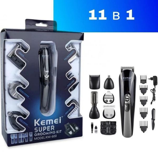 Бритва, триммер, машинка для стрижки волосся Kemei KM-600 тримвер з підставкою. 205858 фото