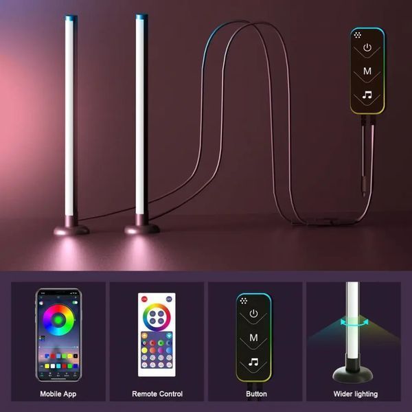 Світлодіодні панелі 25 см 2шт RGB з APP Smart від USB та пультом 509476 фото