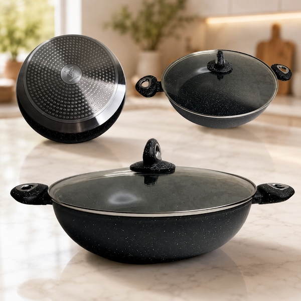 Сотейник-казан з мармуровим антипригарним покриттям Top Kitchen TK00095 5л 32см + кришка ТК95 фото