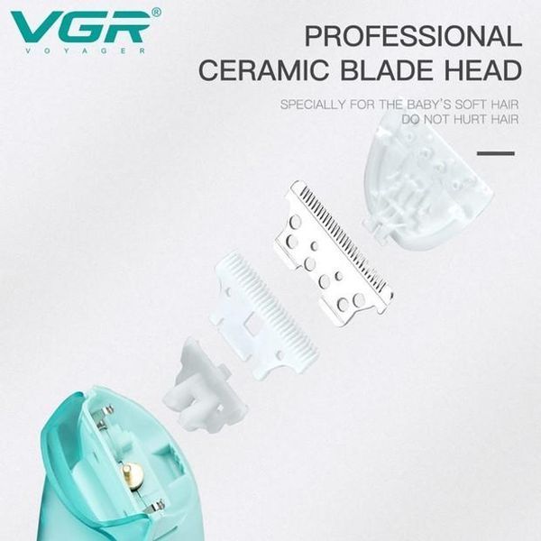 Безшумна машинка для стрижки дітей та немовлят VGR Baby V-151, Бездротовий тример 3 насадки з витяжкою 239V-151 фото