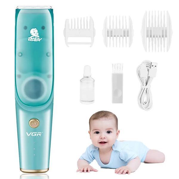 Безшумна машинка для стрижки дітей та немовлят VGR Baby V-151, Бездротовий тример 3 насадки з витяжкою 239V-151 фото