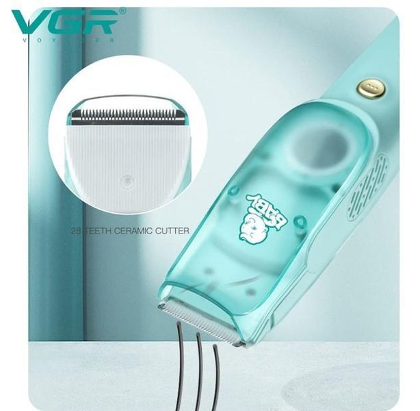 Безшумна машинка для стрижки дітей та немовлят VGR Baby V-151, Бездротовий тример 3 насадки з витяжкою 239V-151 фото