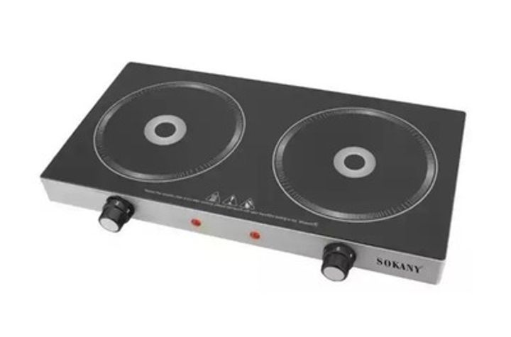 Плита Sokany SK-224 інфрачервона , на 2 конфорки, 2400 Вт (SK-224) SK-224 фото