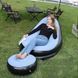 Надувний диван з пуфом Air Sofa / Надувне велюрове крісло з пуфом+насос Блакитний 255874321/2 фото 4